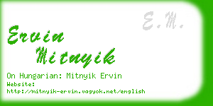 ervin mitnyik business card